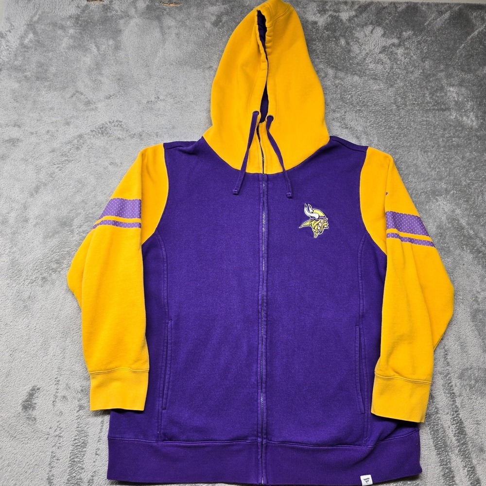 NFL Pro Line Fanatics Minnesota Vikings Full Zip Hoodie Mens 2XL Purple Gold